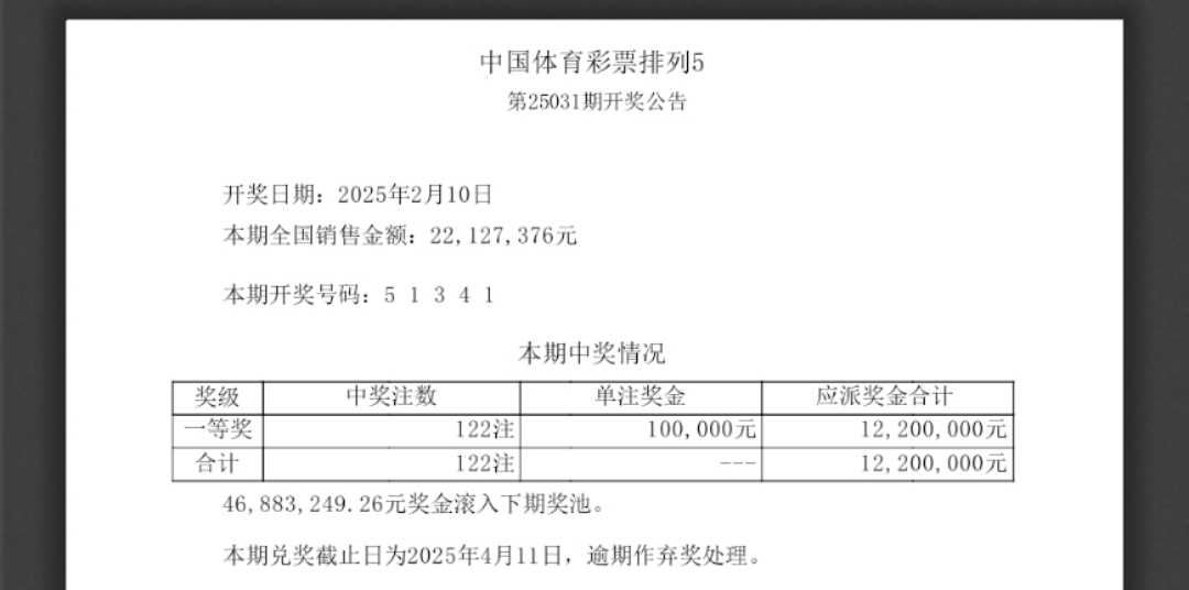 排列五开奖结果揭晓
