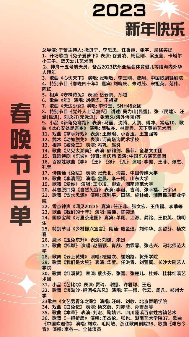 北京卫视春晚节目单公布2023北京卫视春晚节目单公布2023，璀璨盛典即将开启-第2张图片