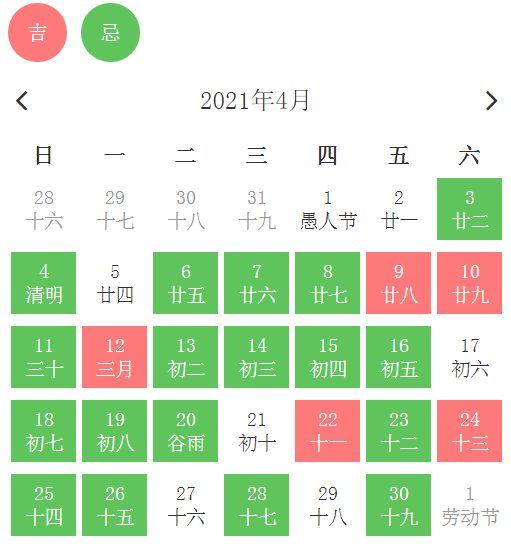 黄道吉日2022年4月份查询-第2张图片