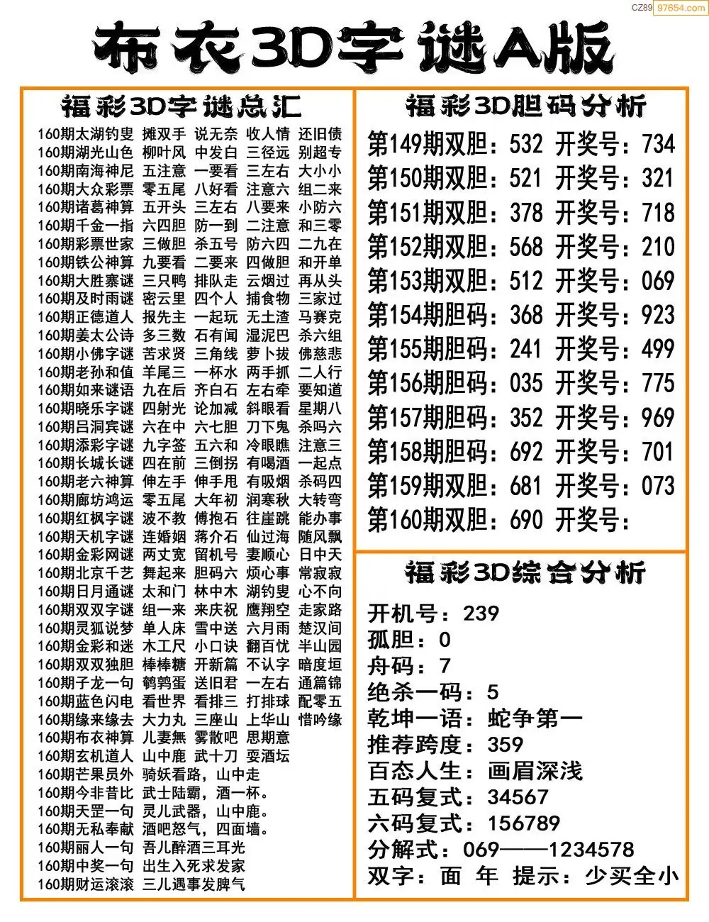 福彩3d字谜总汇大全福彩3d字谜总汇大全-第2张图片