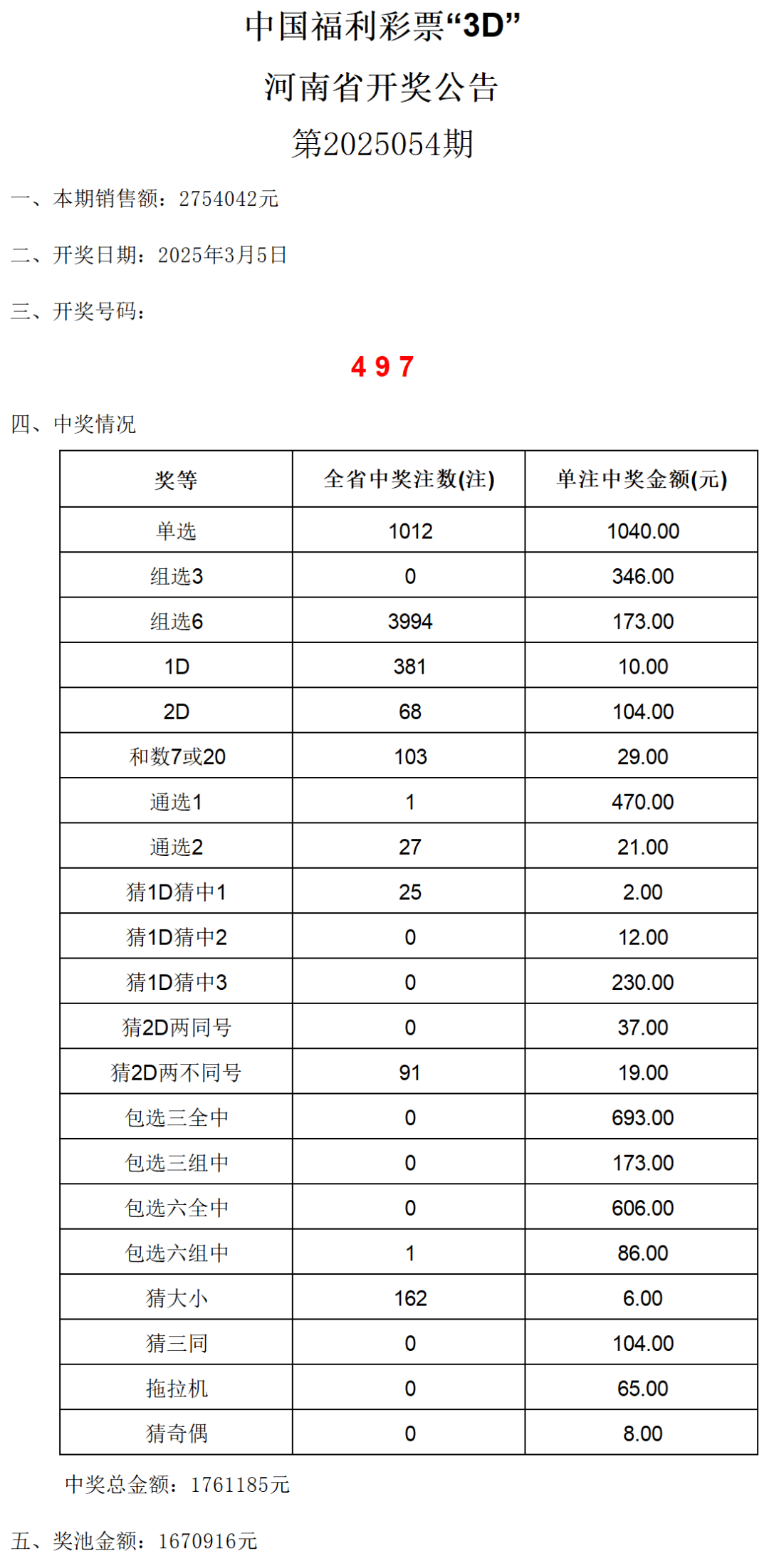 全年开奖记录