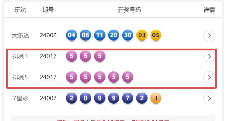 排列五今日开奖号揭晓