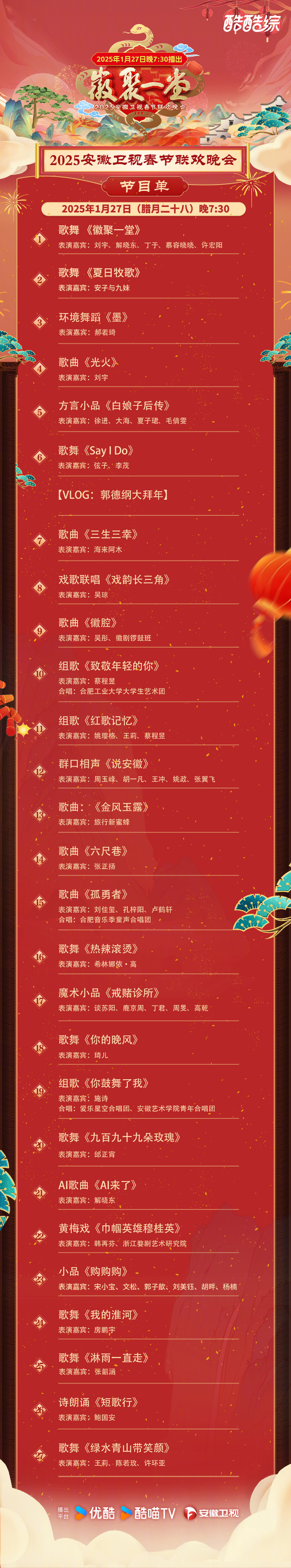 2026年春节联欢晚会节目单春节联欢晚会节目单-第2张图片