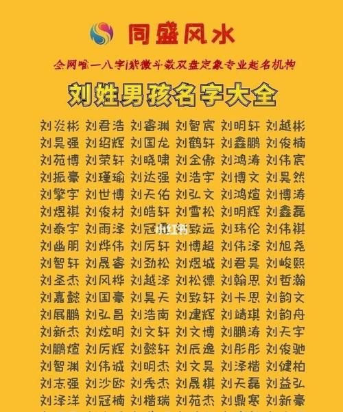 刘氏姓名大全刘氏姓名大全